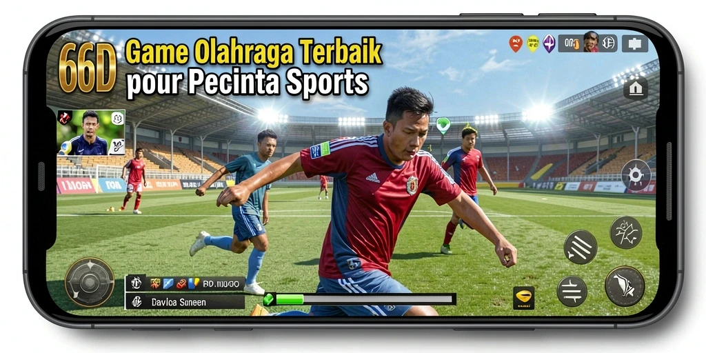 Tampilan gameplay 66D yang mengesankan dan penuh aksi olahraga.