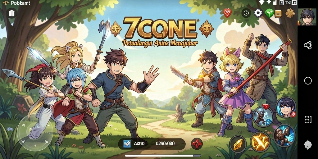 Gameplay seru menampilkan karakter anime dalam aksi penuh warna.