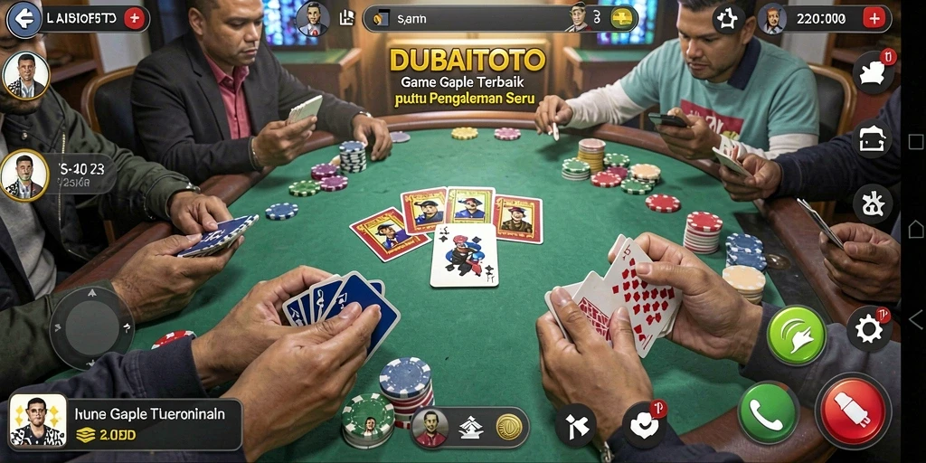 Tampilan gameplay Gaple yang seru dan menyenangkan di DUBAITOTO.