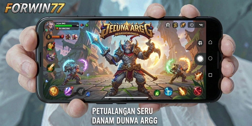 Menampilkan gameplay seru dalam petualangan ARPG FORWIN77.