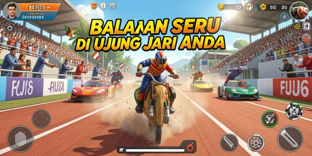 Tampilan menarik dari screenshot permainan FUJI66 yang menunjukkan balapan intens.