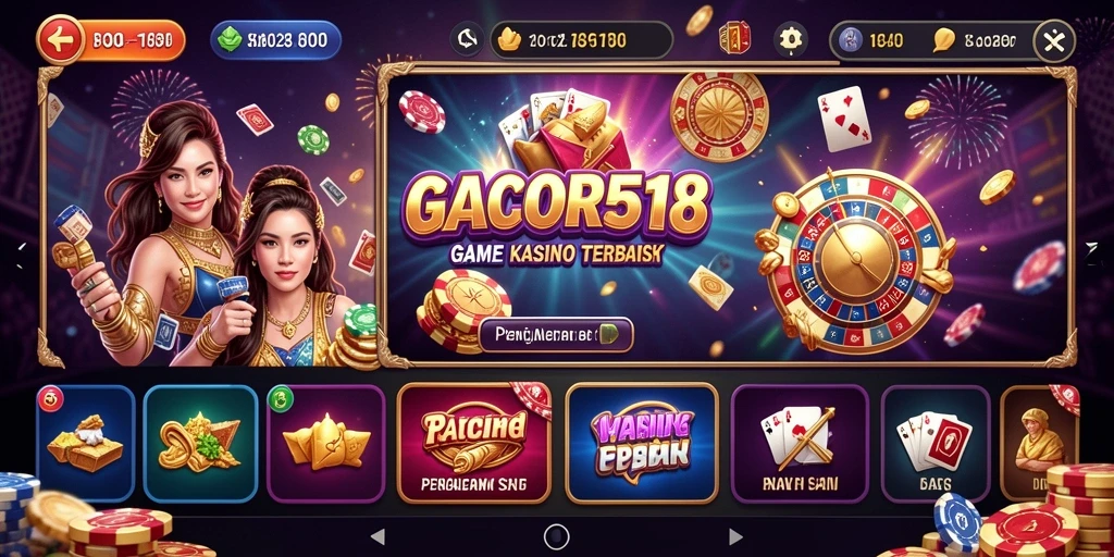 Tampilan gameplay menarik di GACOR518 dengan banyak pilihan permainan kasino.