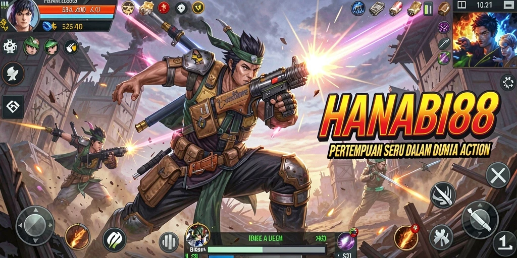Tangkapan layar gameplay seru dari HANABI88 yang menunjukkan aksi pertempuran.