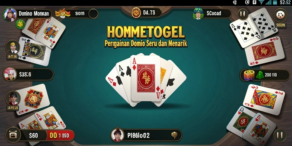 Tampilan gameplay domino HOMETOGEL yang menarik dan seru.