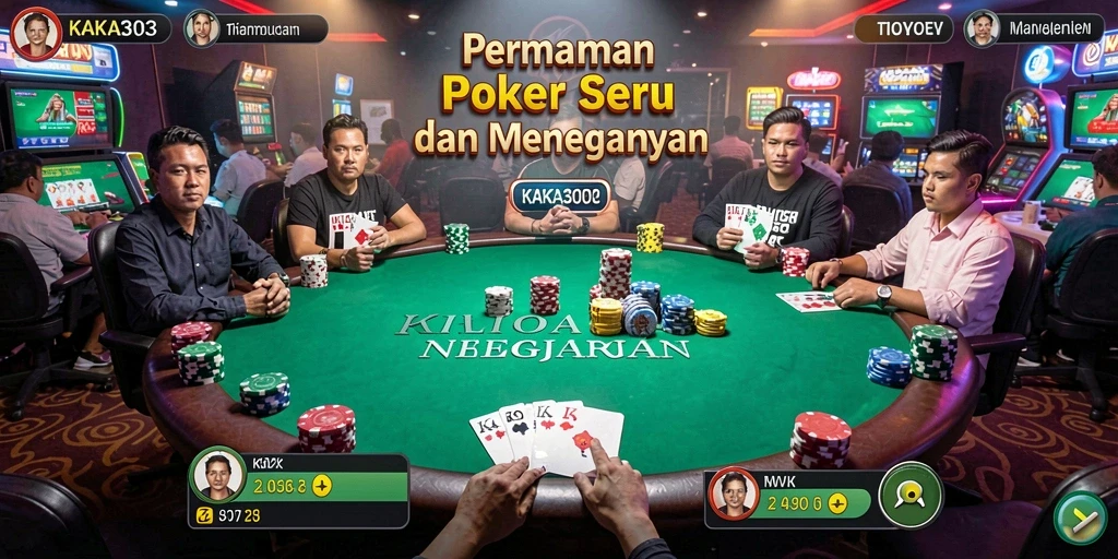 Screenshot KAKA303 menampilkan antarmuka permainan poker yang menarik.