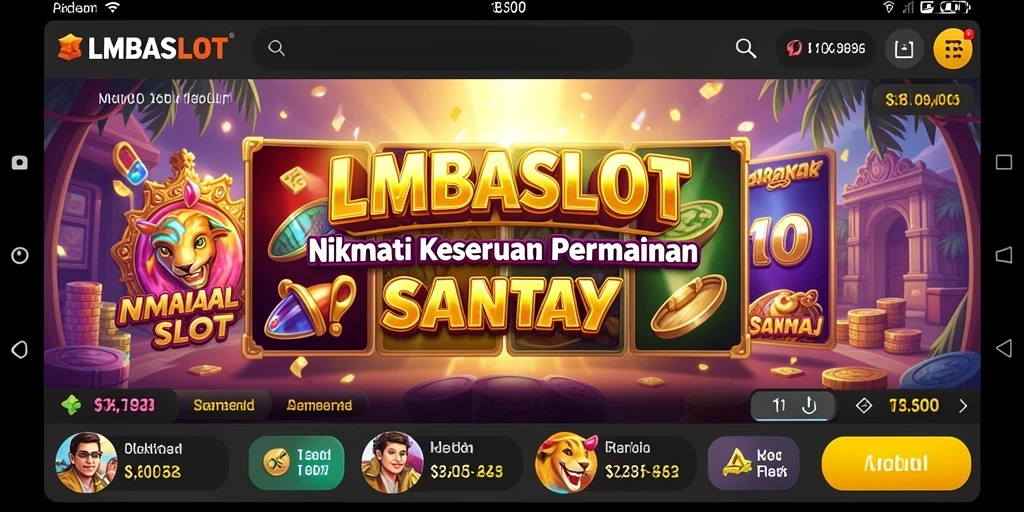 Tampilan screenshot utama LMBASLOT menunjukkan keseruan gameplay slot.