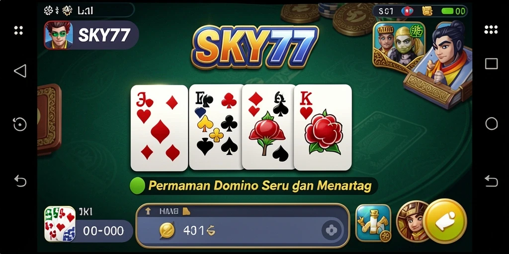 Screenshot gameplay seru dari permainan Domino SKY77.