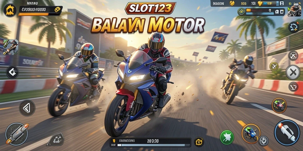 Gameplay seru balapan motor di SLOT123 dengan grafis menawan.