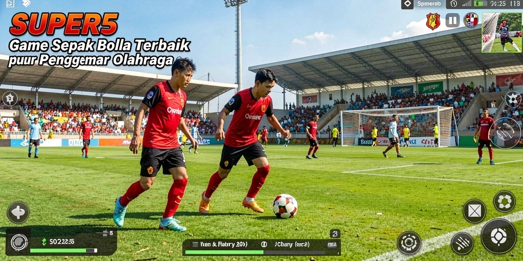 Tampilan gameplay SUPER5 yang menegangkan dan realistis.