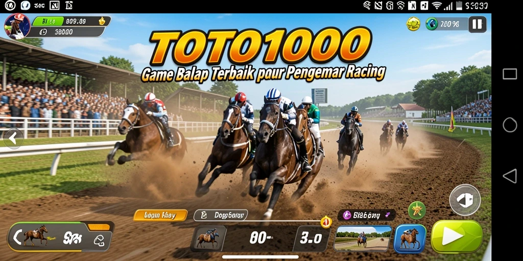 Tampilan menakjubkan dari gameplay Racing TOTO1000 yang mendebarkan.