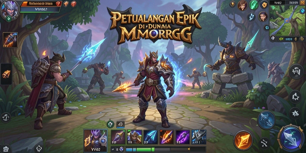 Menampilkan aksi seru dalam gameplay MMORPG VV62.