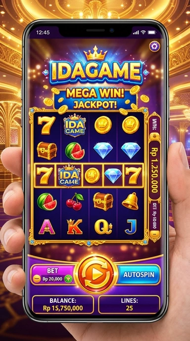 Tampilan aplikasi idagame yang modern dan user-friendly.