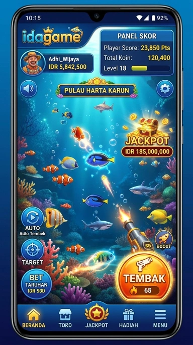 Fitur pencarian cepat di aplikasi idagame untuk menemukan aplikasi dengan mudah.